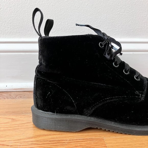Dr. Martens Lana Black Velvet Ankle Boot - Picture 4 of 10
